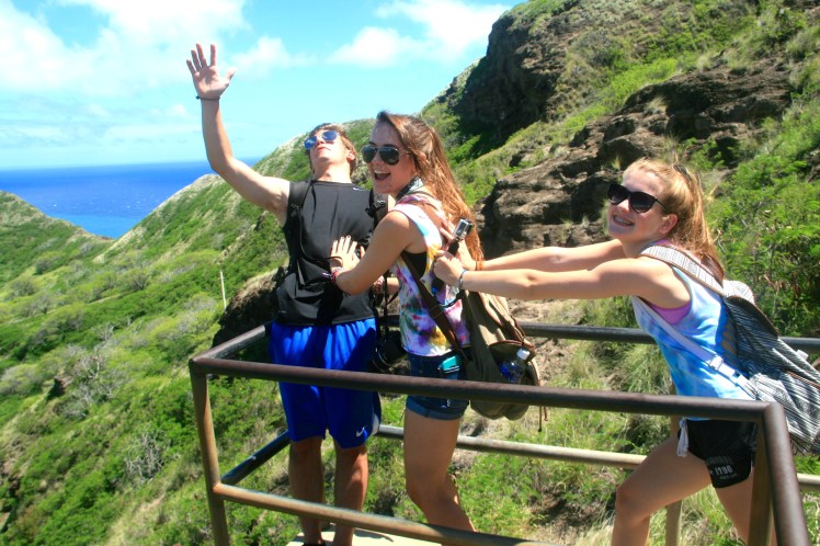 Mike, Lindsay, I. Diamond Head State Monument. Hawaii.